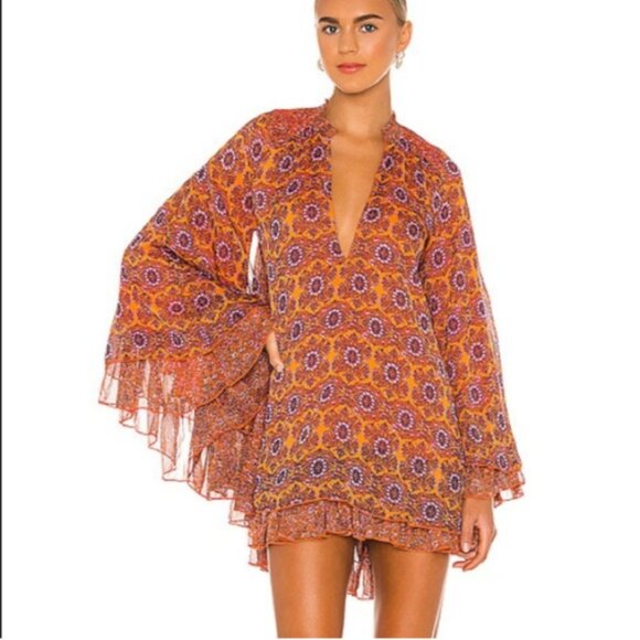 Free People Dresses & Skirts - Free People Gabi Layered Tunic Dress XL Summer Combo Print
